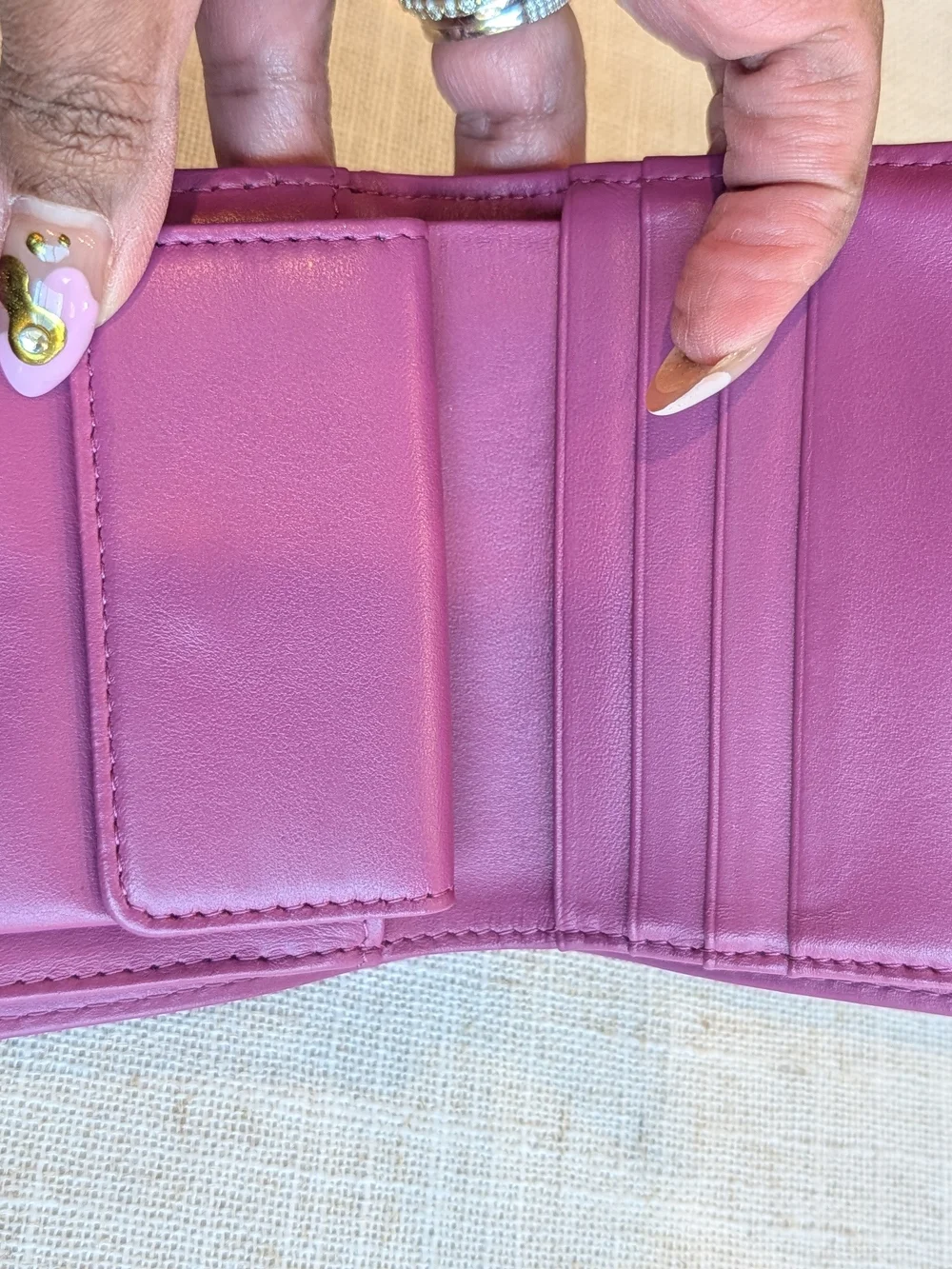 Chanel Quilted Small Wallet in Plum with Gold CC Logo